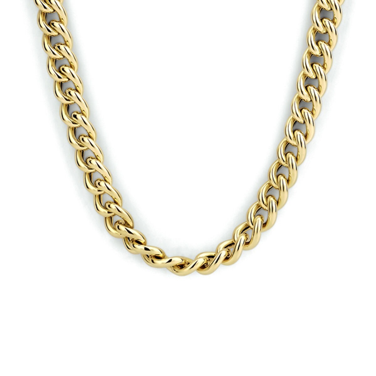 Collana bizantina da donna in oro giallo 14k, larghezza 5,2 mm.