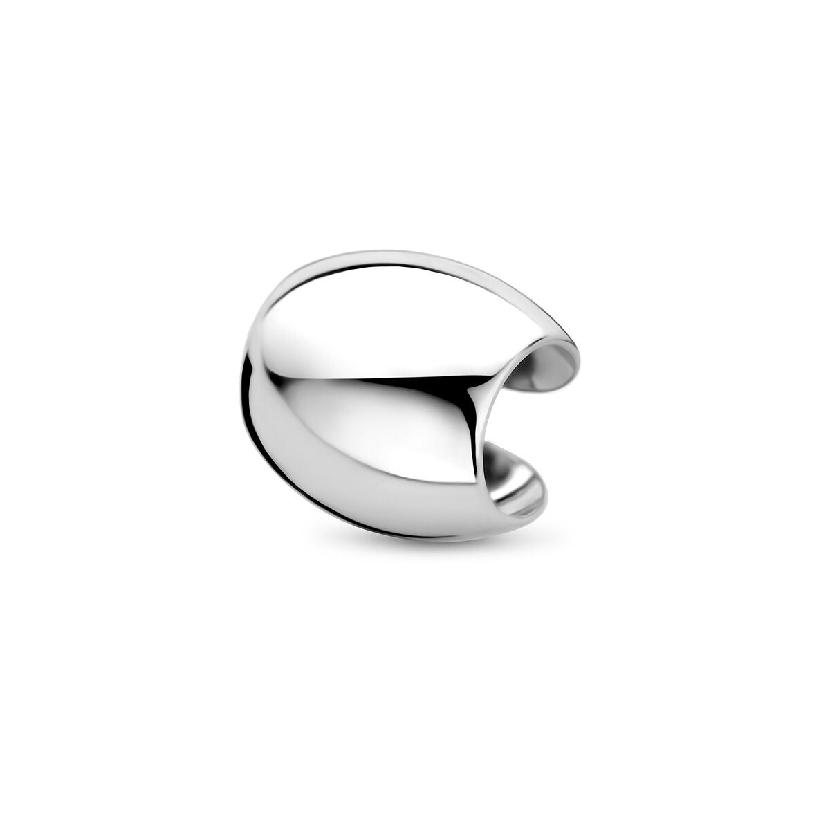 Ear cuff in argento rodiato, forma ondulata, dimensione 11,5 mm.