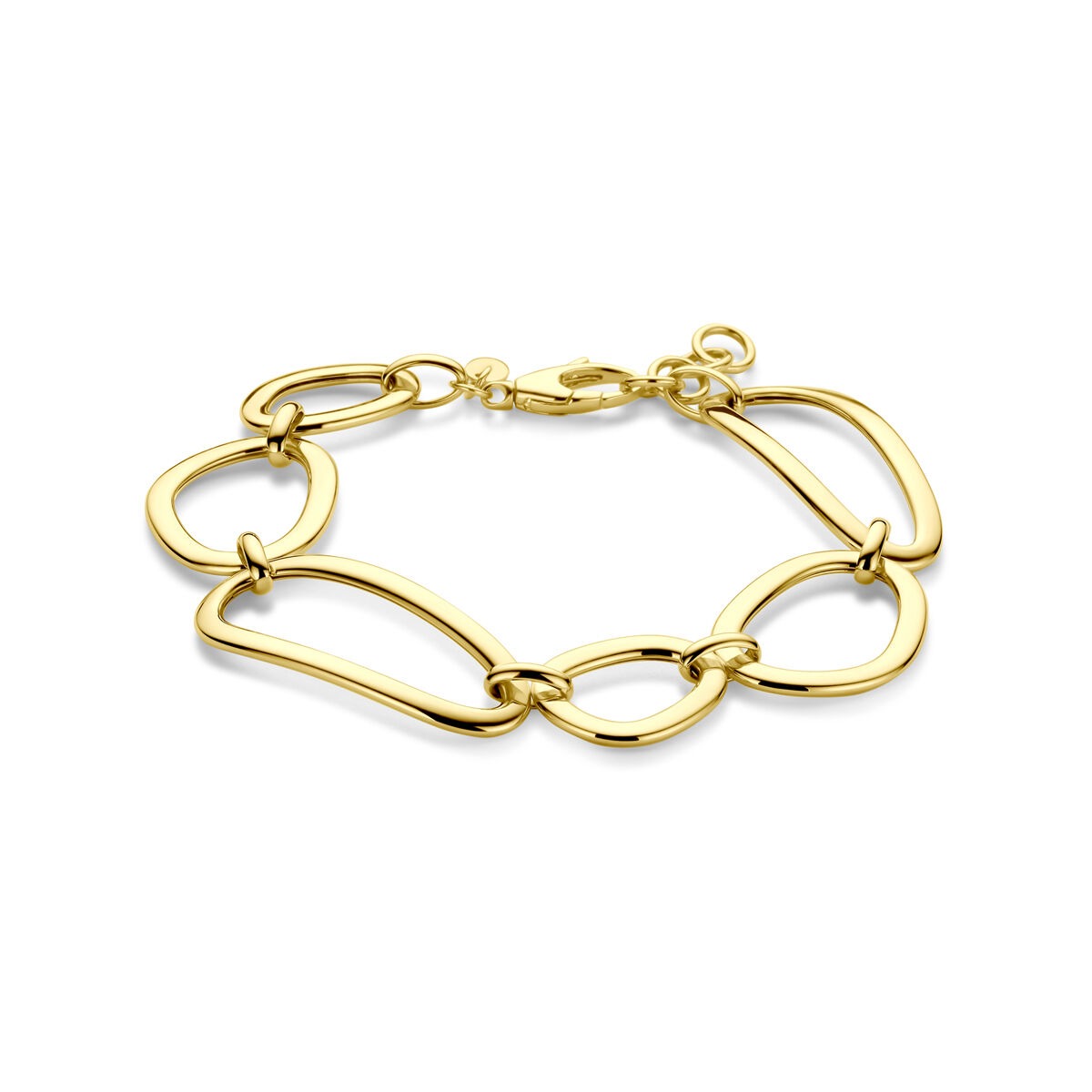 Bracciale da donna in oro 14k con ampie maglie ovali.