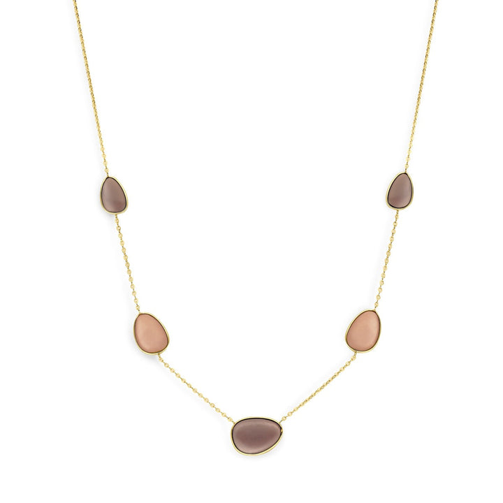 14k Geelgouden collier met maansteen