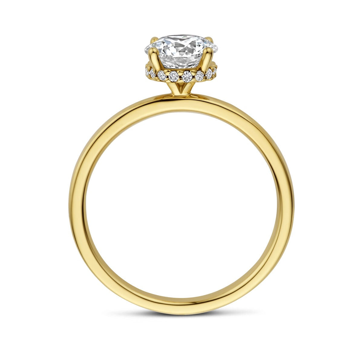 Anello in oro giallo 14k con diamante lab grown da 1,07ct