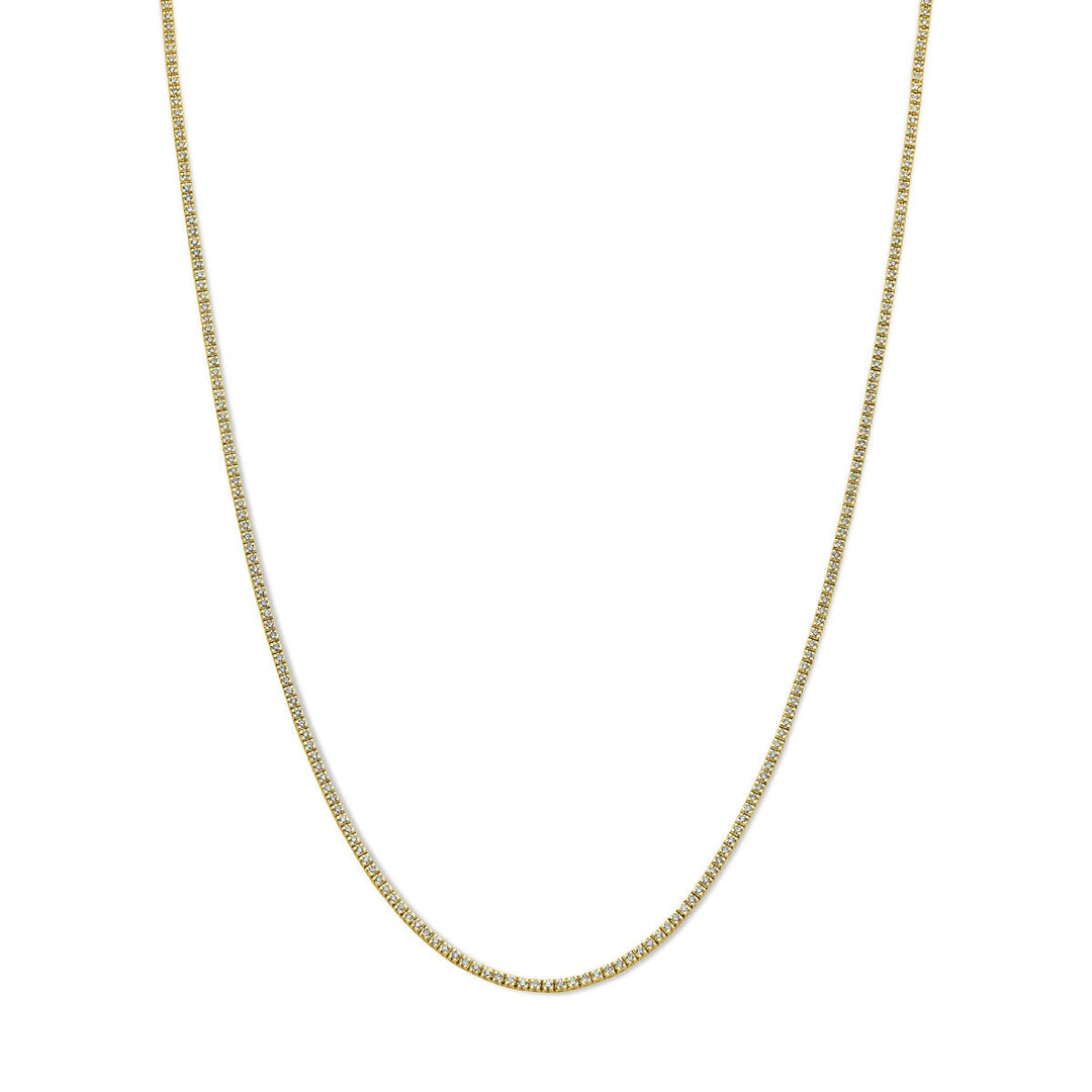 14k geelgouden tenniscollier met lab grown diamanten – 2.00ct