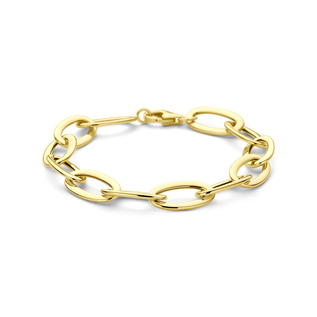 Gouden armband 14k anker schakel met karabijnsluiting