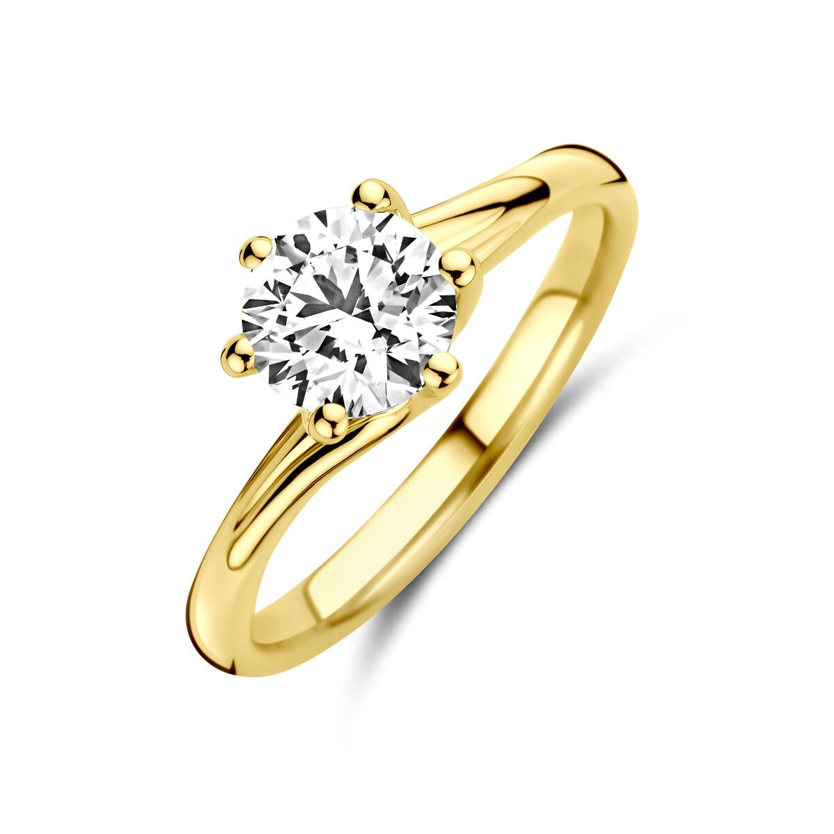 Anello in oro giallo 14k con diamante lab-grown da 1.00ct.
