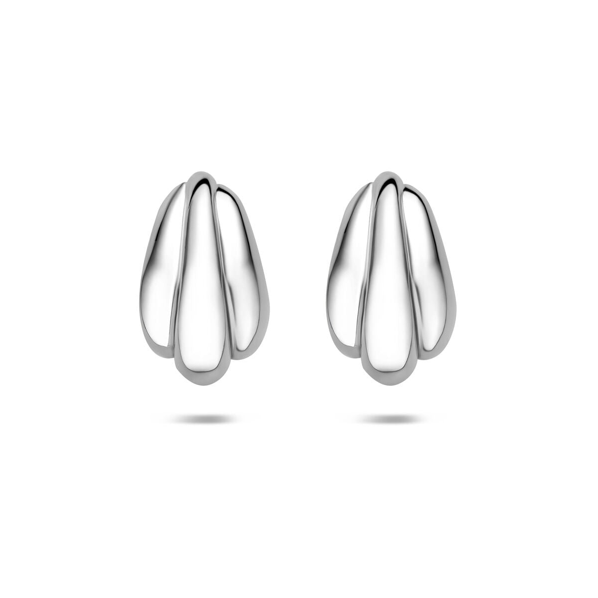 Orecchini in argento 925 rodiato, forma a goccia, dimensioni 16,5 x 10 mm.