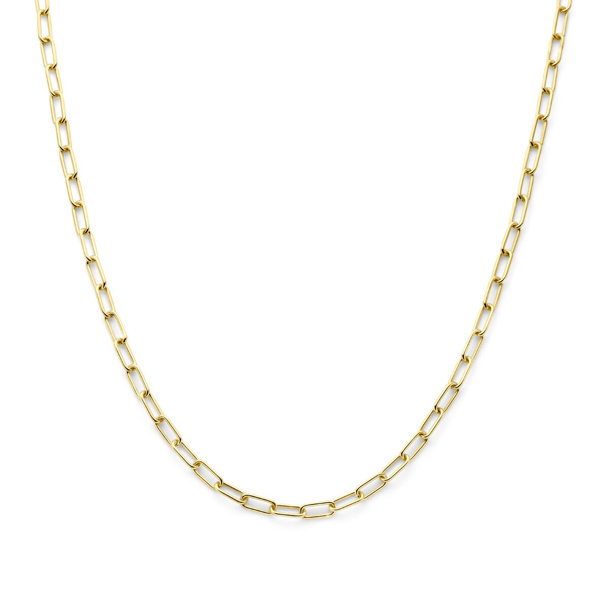 Geelgouden anker collier met een zilveren kern en een schakelpunt-ontwerp.