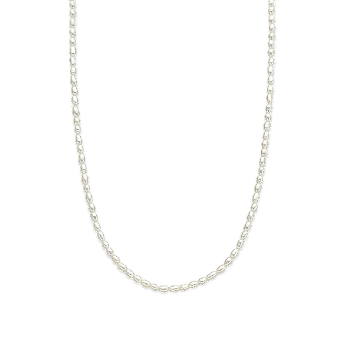 Collana di perle d'acqua dolce con chiusura in oro giallo 14k.