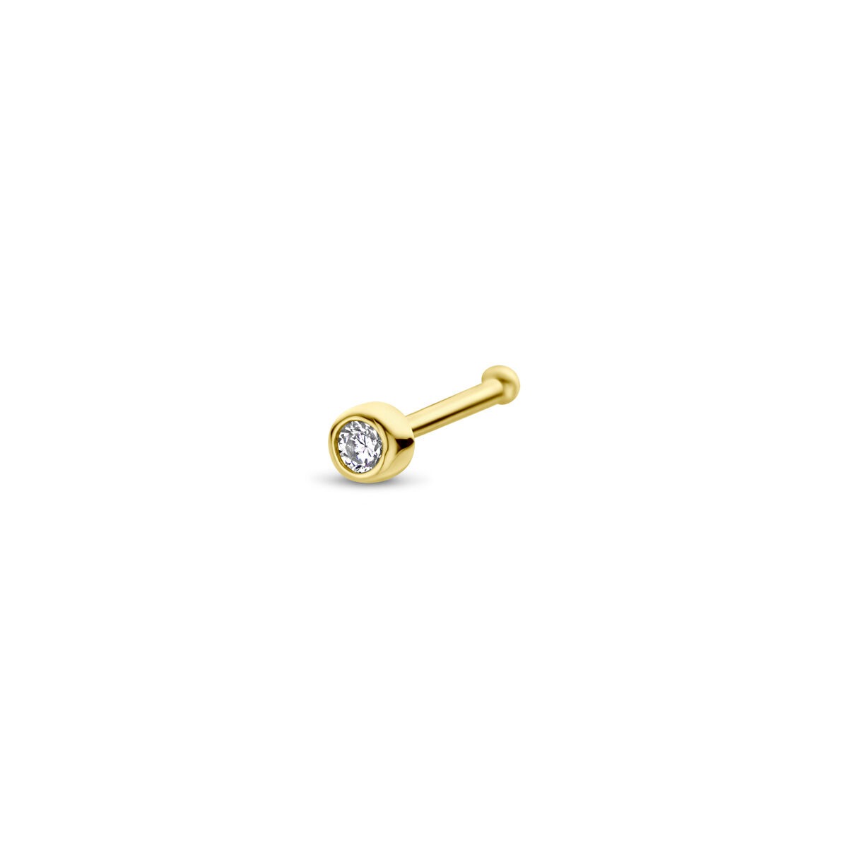 Nasello in oro giallo 14k con zirconia cubica tagliata a brillante.