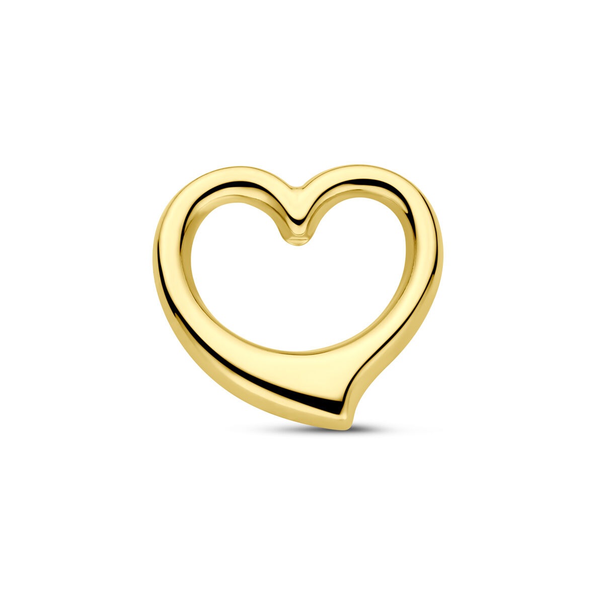 Ciondolo a forma di cuore in oro giallo 9 carati, con finitura lucida.