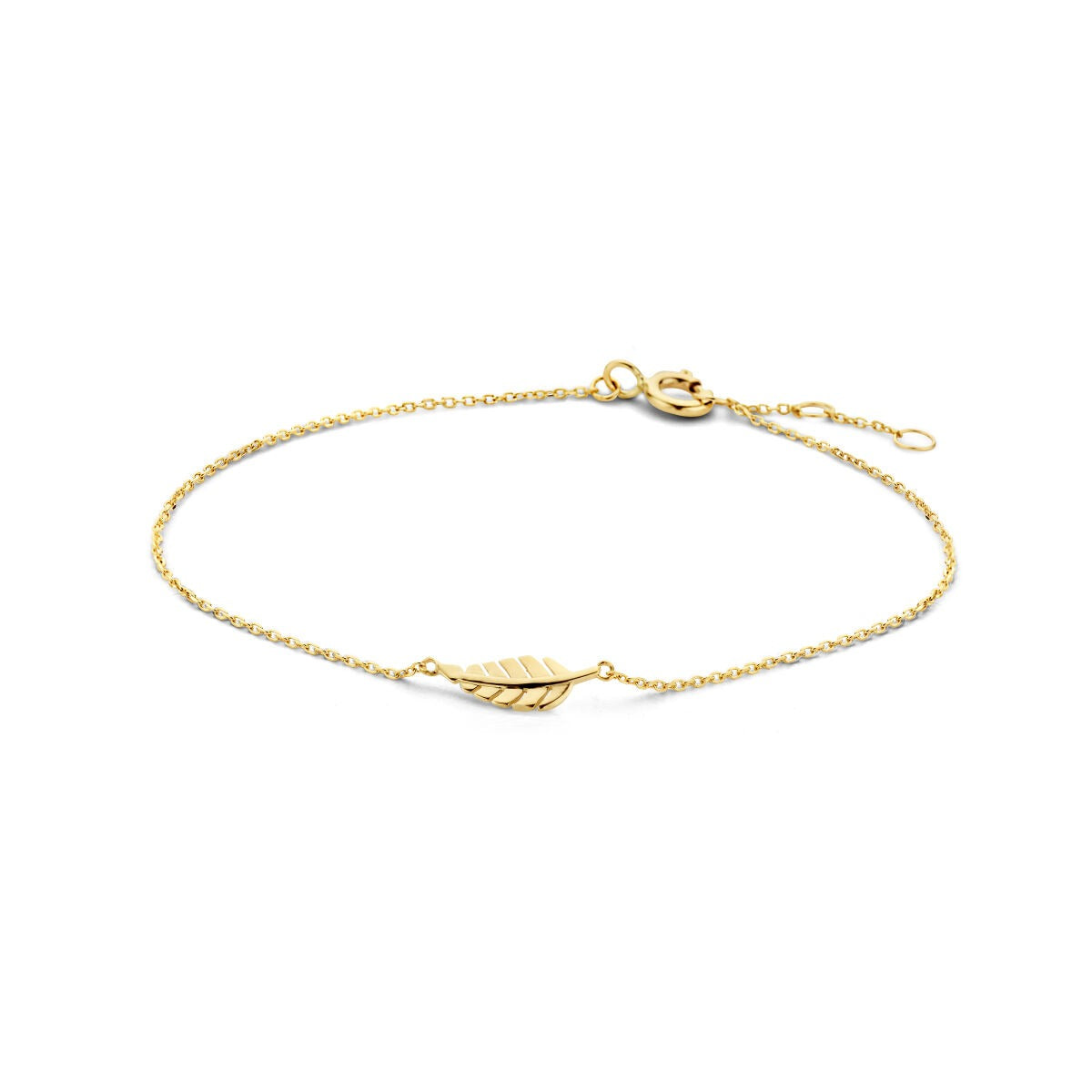 Bracciale in oro giallo 9k con motivo a foglia.