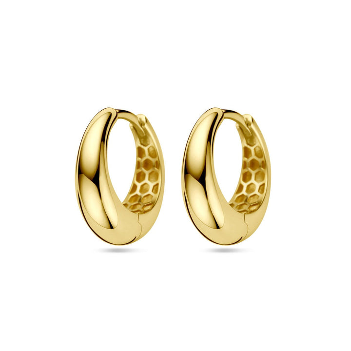 9k Geelgouden klapoorringen 14 mm