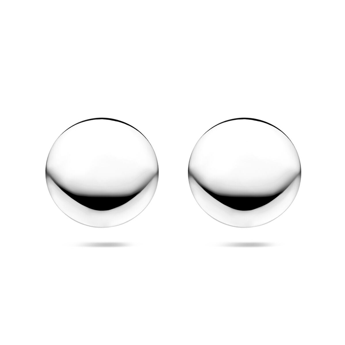 Orecchini rotondi in argento 925 rodiato, con finitura lucida.