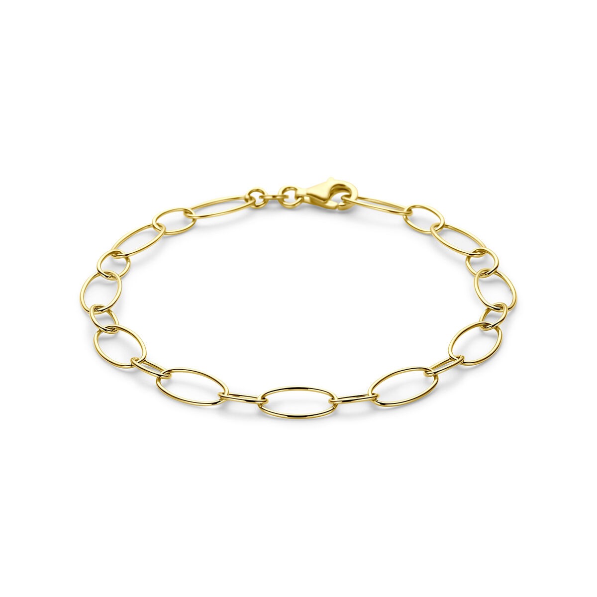 Bracciale in oro giallo con maglie ad anello.