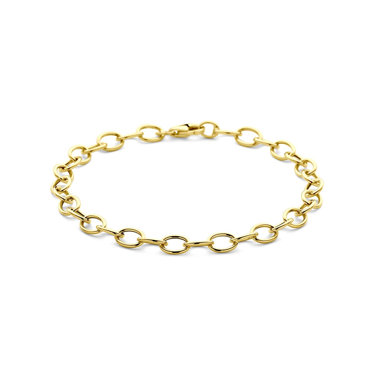 Bracciale in oro giallo 14k con maglie a forma di ancoraggio.