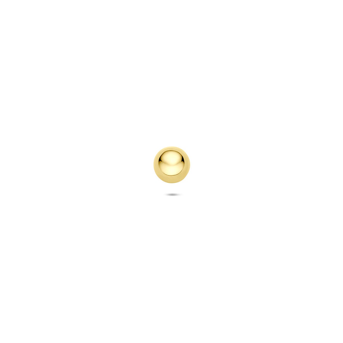 Piercing in oro giallo 14k con sfera di 4 mm, design puro e raffinato.