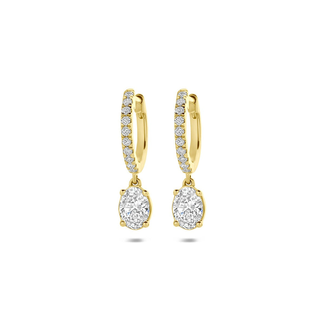 14k Gouden oorringen met lab grown diamant