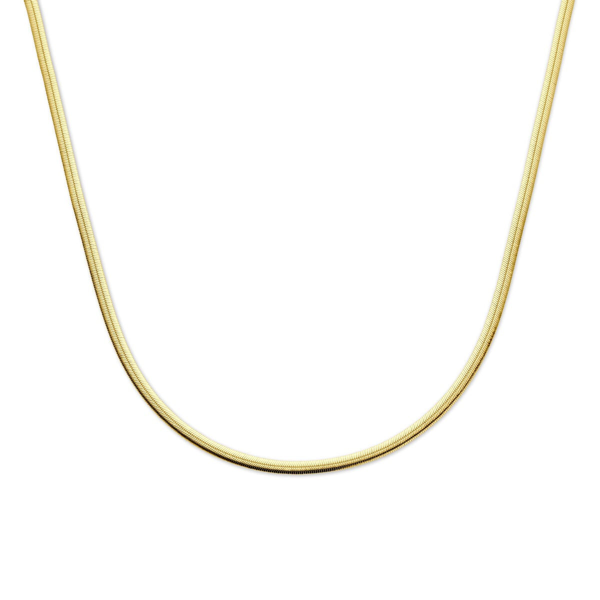 Vergulde gourmette ketting van 925 zilver, 4 mm breed, met een glanzende gele afwerking.
