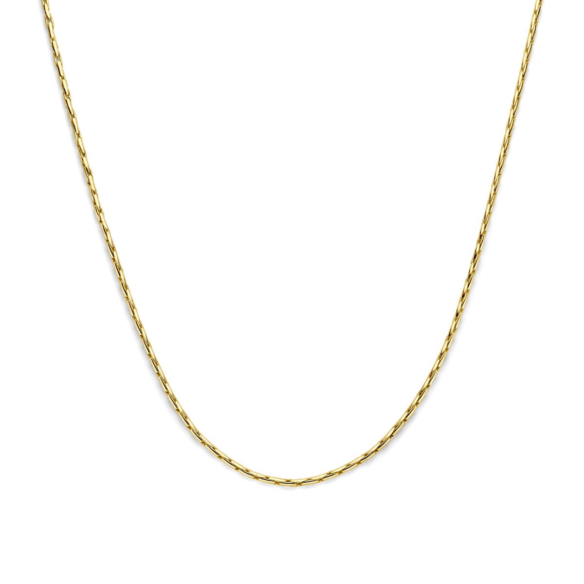 Collana bizantina in oro giallo 14k con nucleo argentato, larghezza 2,8 mm.