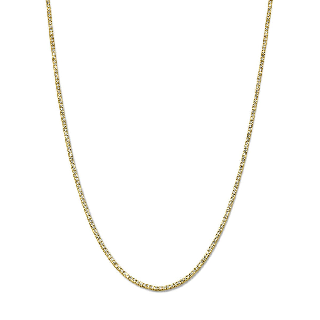 14k geelgouden tenniscollier met diamanten – 3.00ct