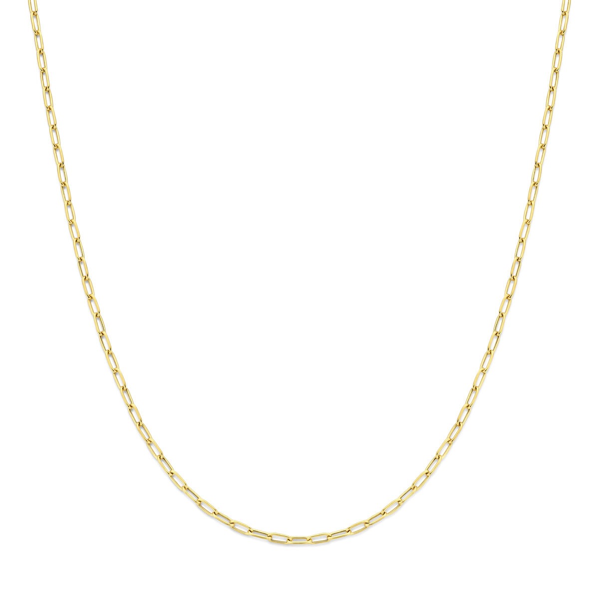 Geelgouden schakelketting met ankerdesign en een glanzende afwerking.