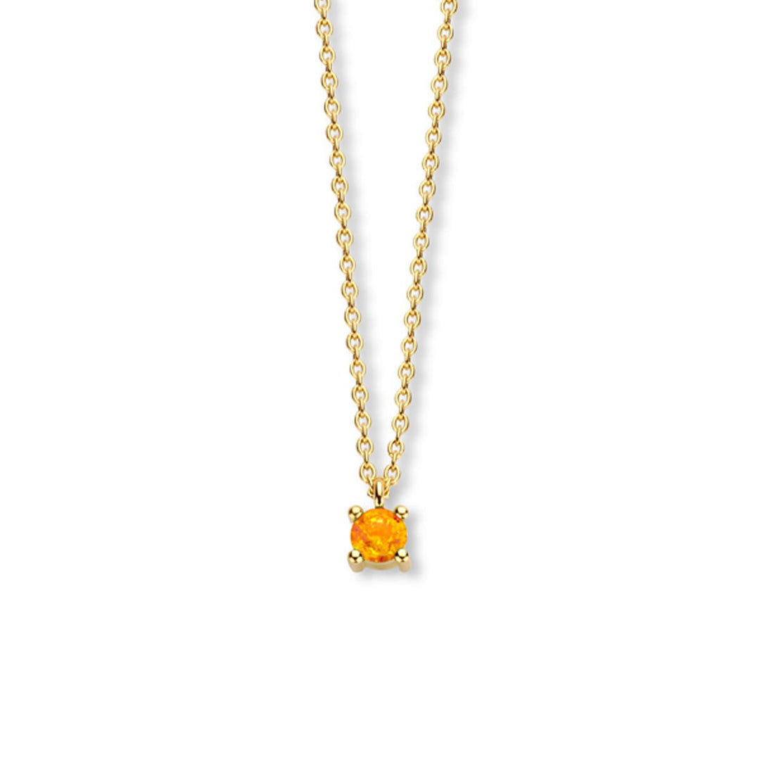 14k Geelgouden collier met geboortesteen citrien