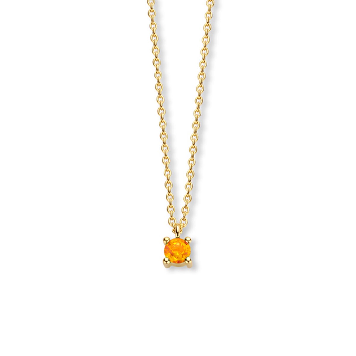 14k Geelgouden collier met geboortesteen citrien