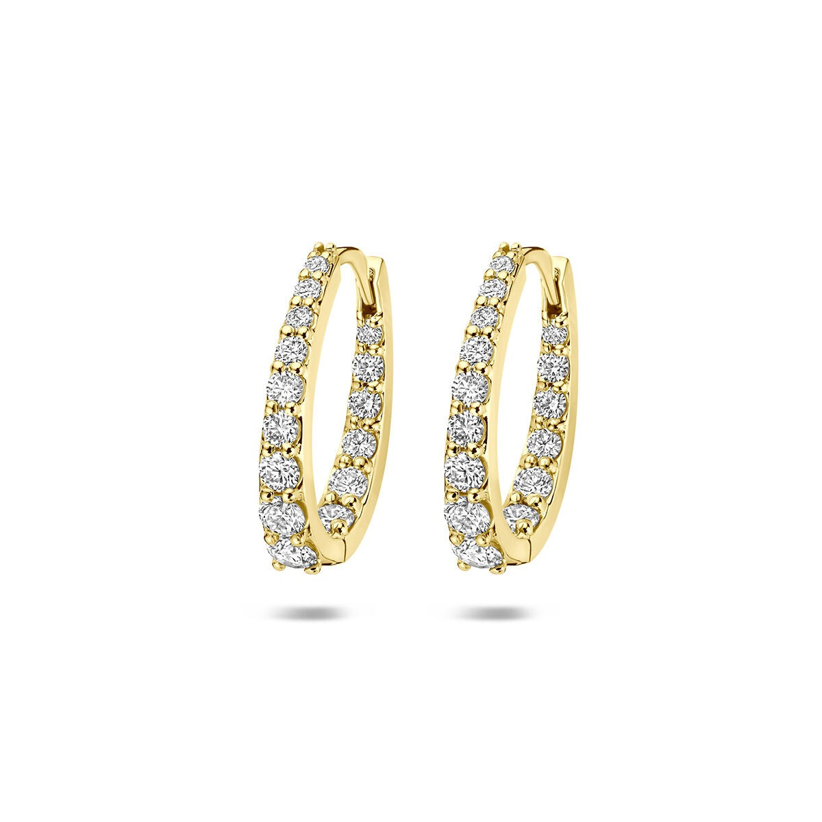 Orecchini alla creola in oro giallo 14k con diamanti lab-grown da 0,95 ct.