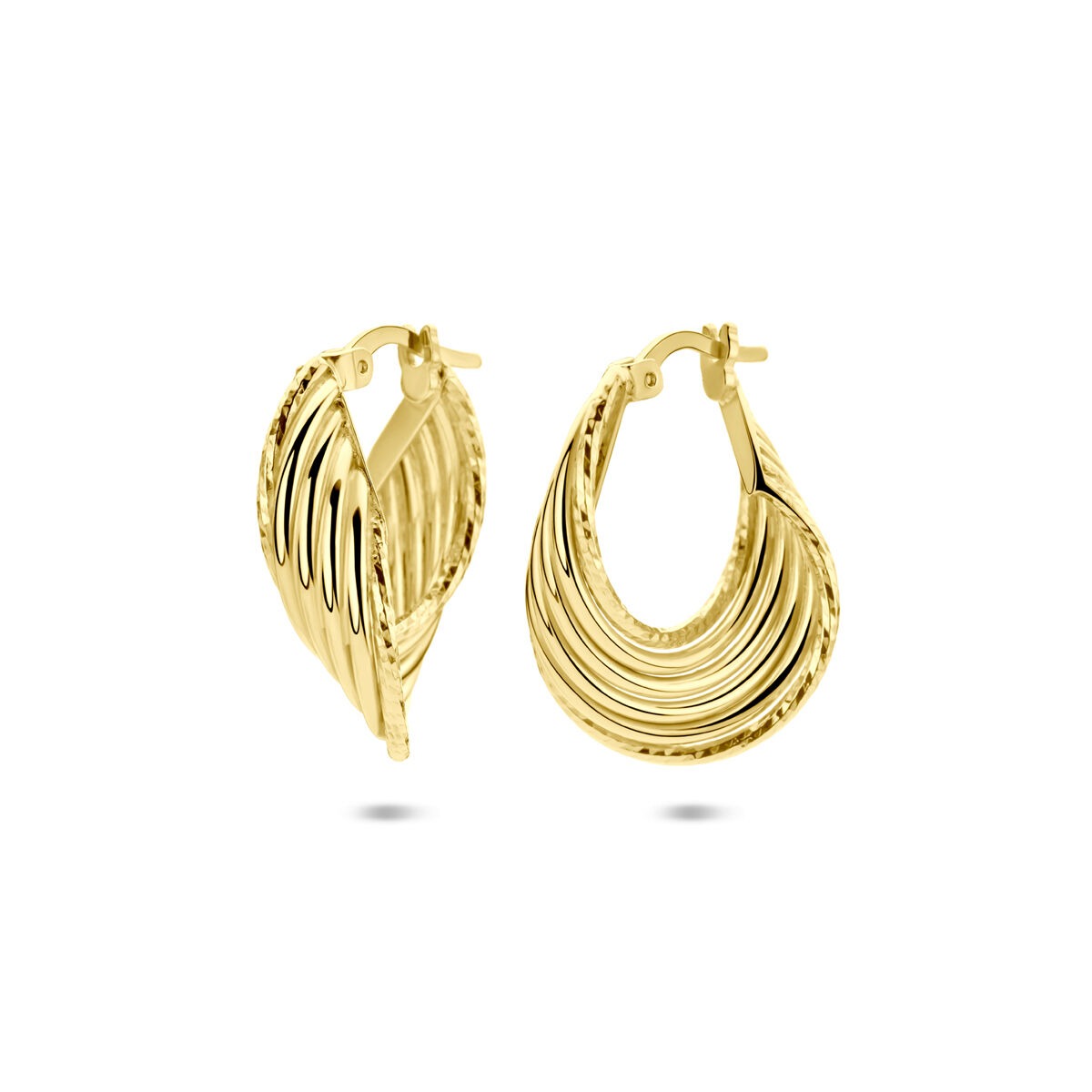 Orecchini a cerchio in argento dorato – 25 x 7 mm
