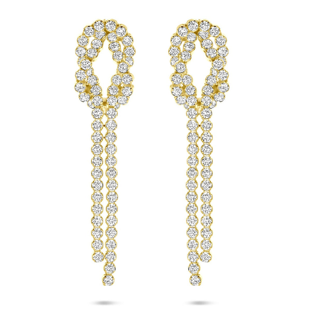 Vergulde zilveren oorhangers met zirkonia – 53 mm