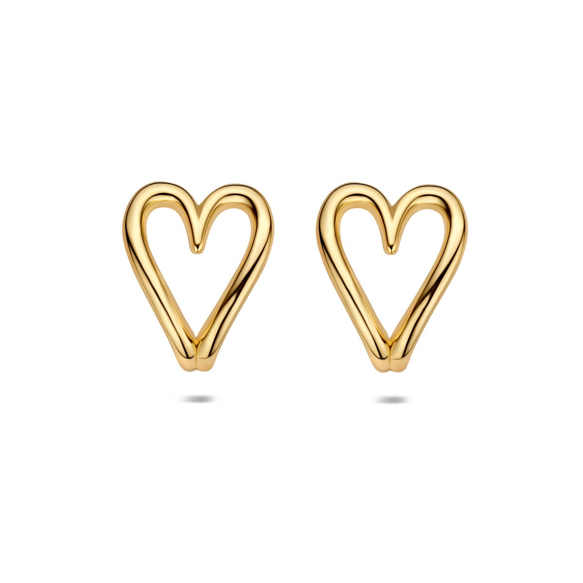 Orecchini a forma di cuore in argento 925 dorato.