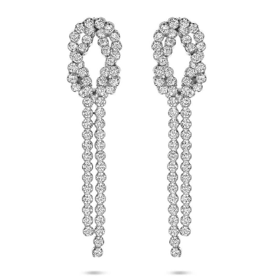 Gerhodineerd zilveren oorhangers met zirkonia – 53 mm