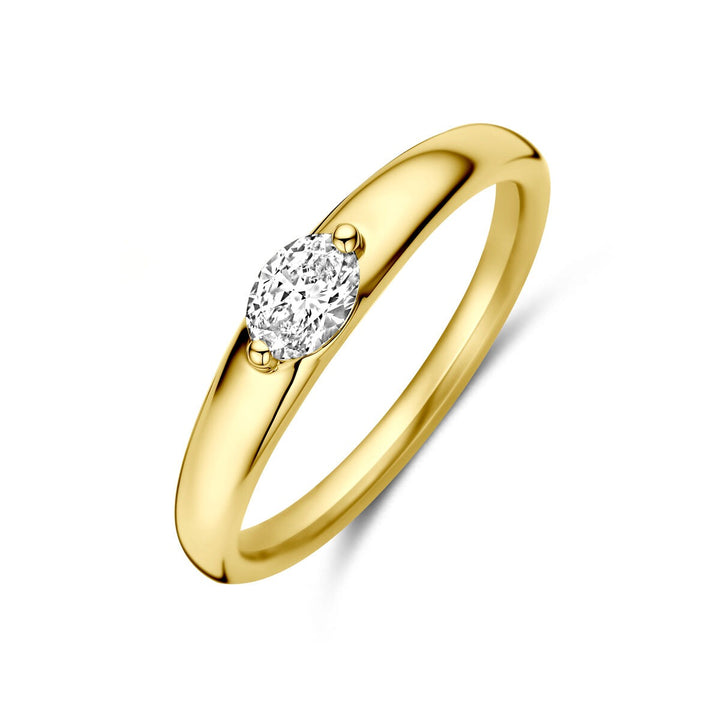 14k Geelgouden Ring met Diamant 0,32 ct Solitaire