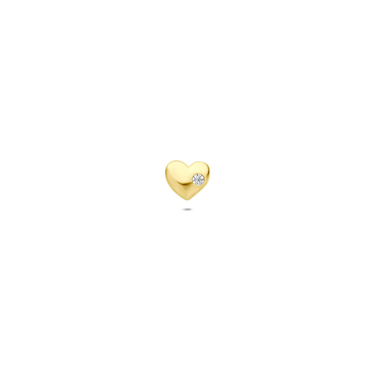 Piercing in oro giallo 9k a forma di cuore con zircone.