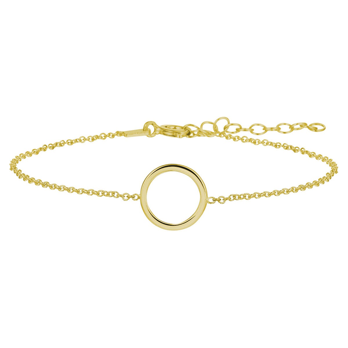 Bracciale in argento 925 placcato oro giallo con elemento rotondo.
