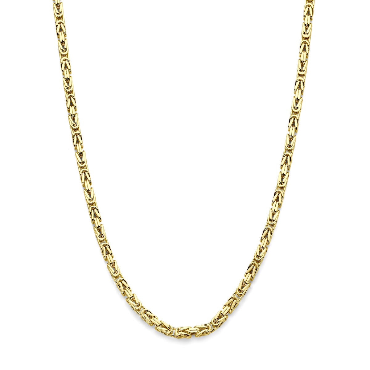 Collana bizantina in oro giallo 14k per uomo.