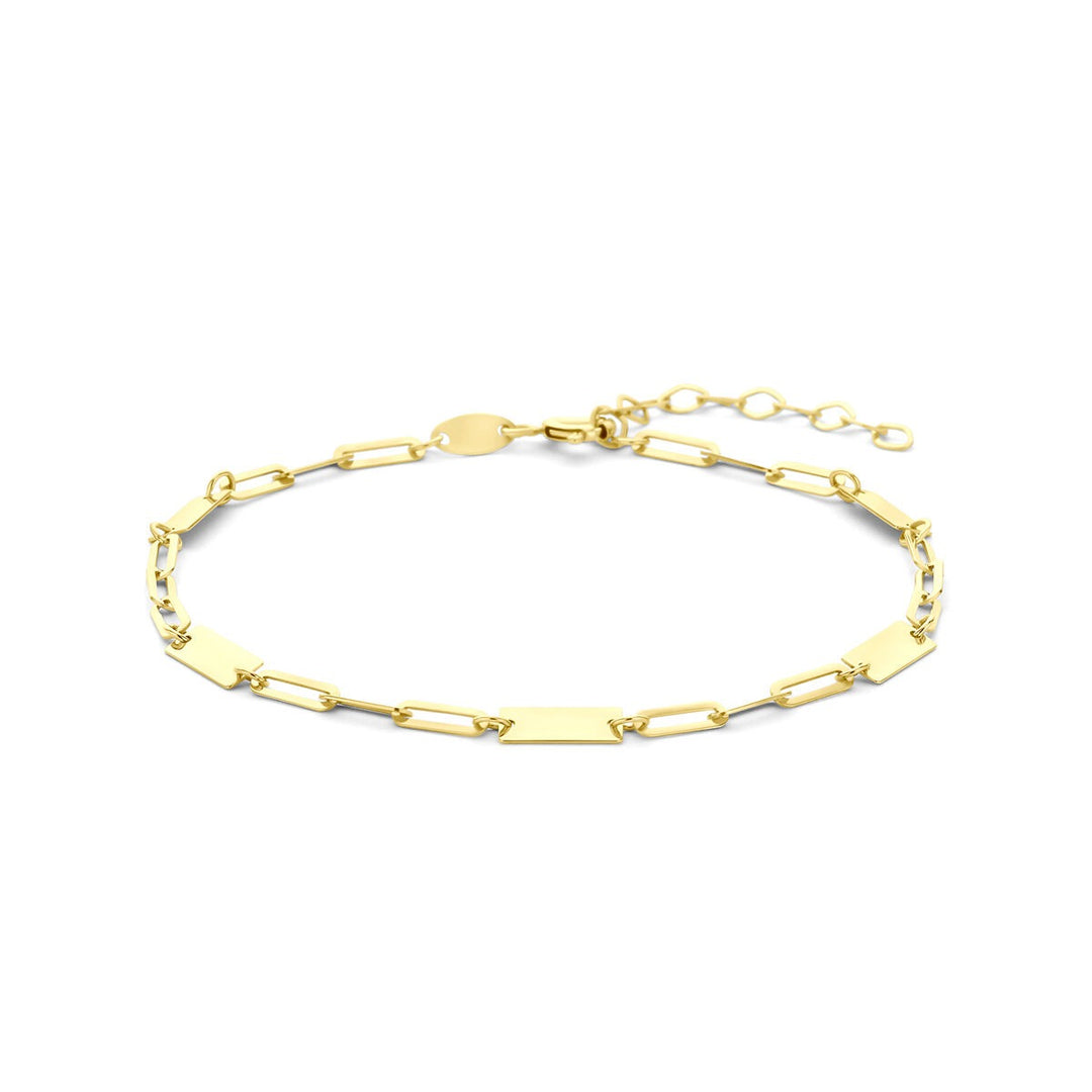 9k geelgouden armband met stijlvolle plaatjes
