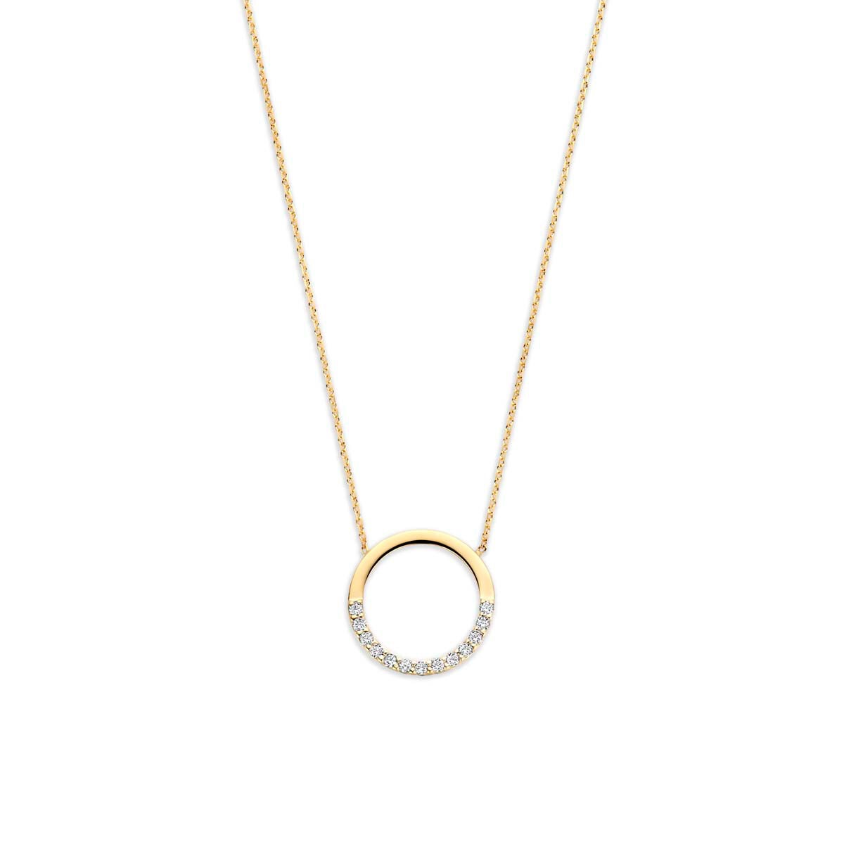 9k Geelgouden collier met zirkonia