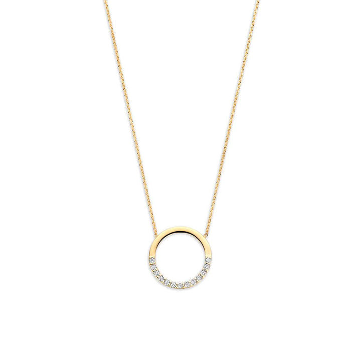 9k Geelgouden collier met zirkonia