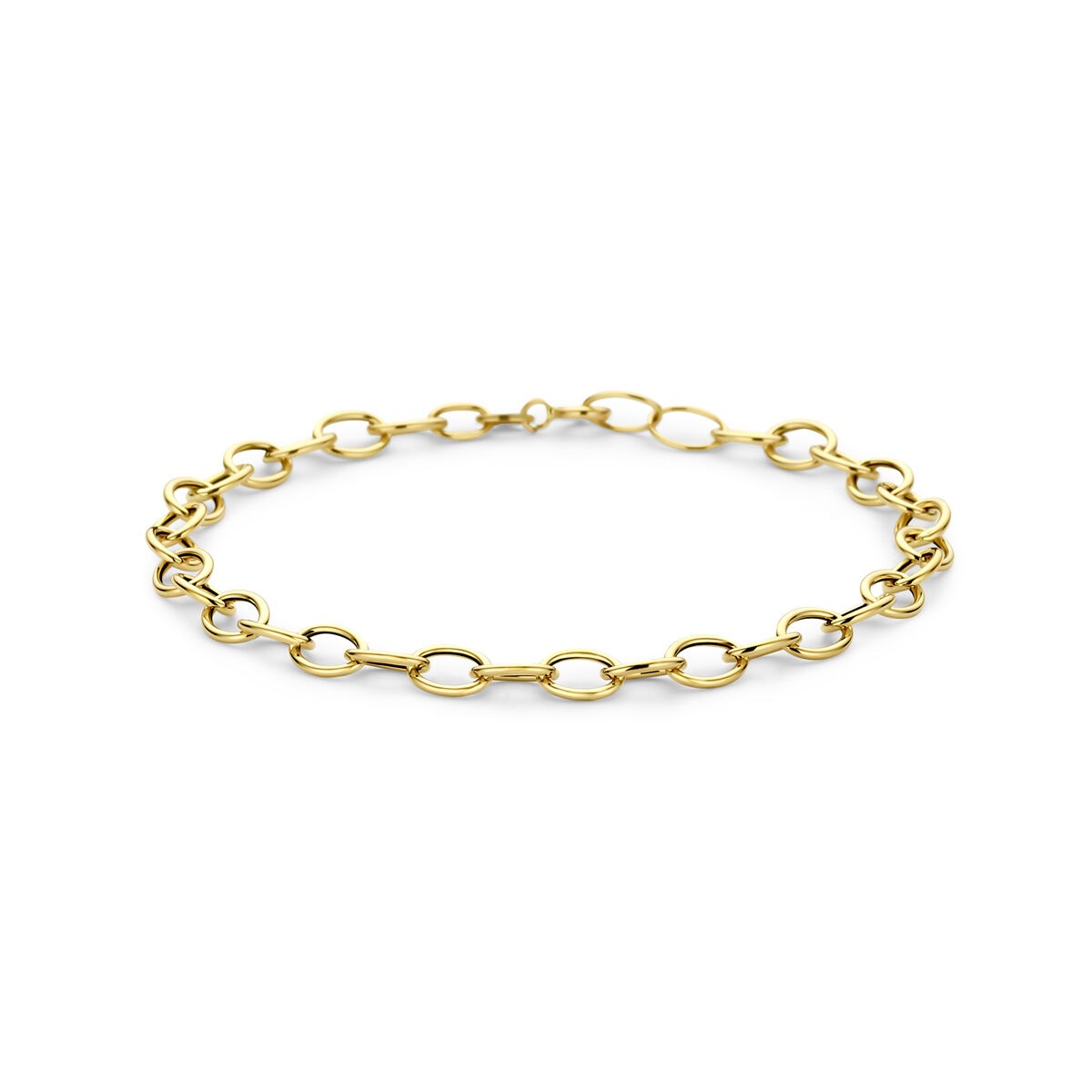 Bracciale in oro giallo 14k con maglie ad anello.