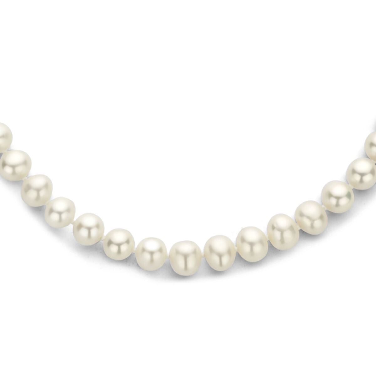 Collana in argento rodiato 925 con perle di acqua dolce.