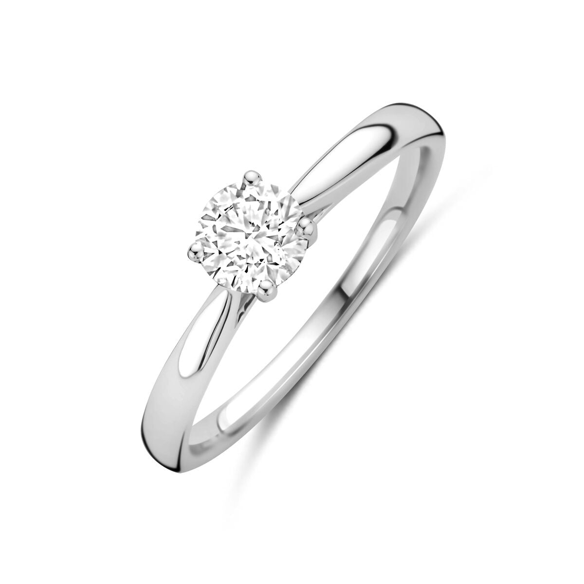 Anello da donna in oro bianco 14k con diamante lab-grown da 0,50 ct.