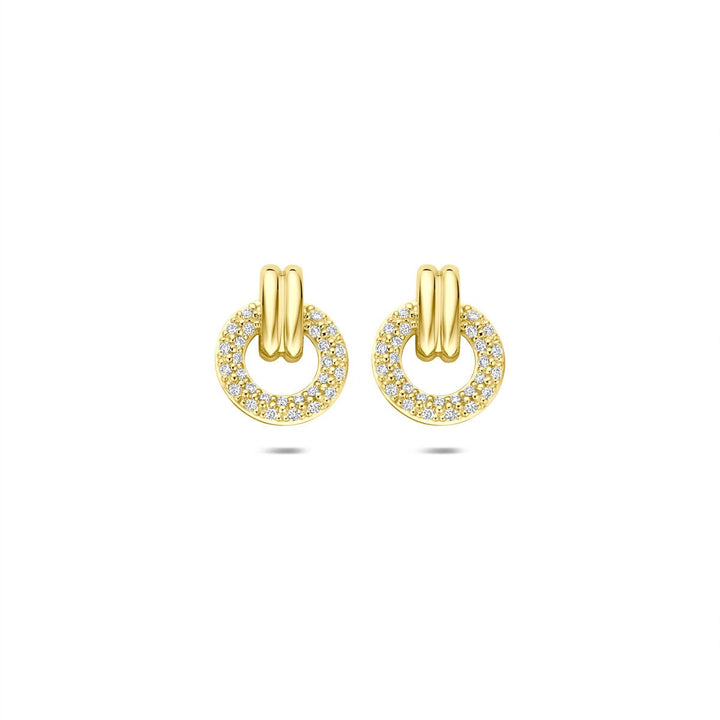 Gouden oorknopjes 14k met briljant geslepen diamant