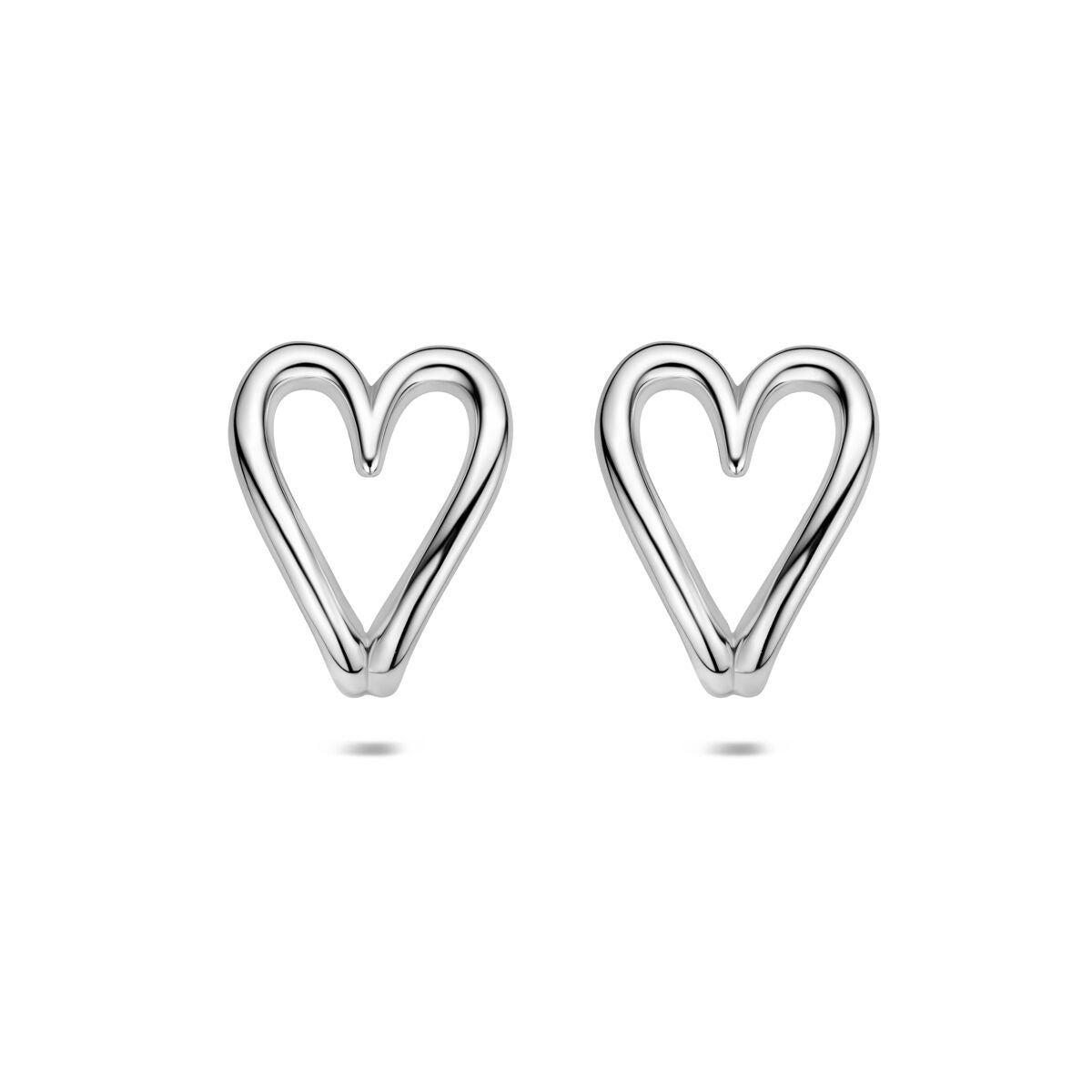 Orecchini a forma di cuore in argento 925 rodiato.