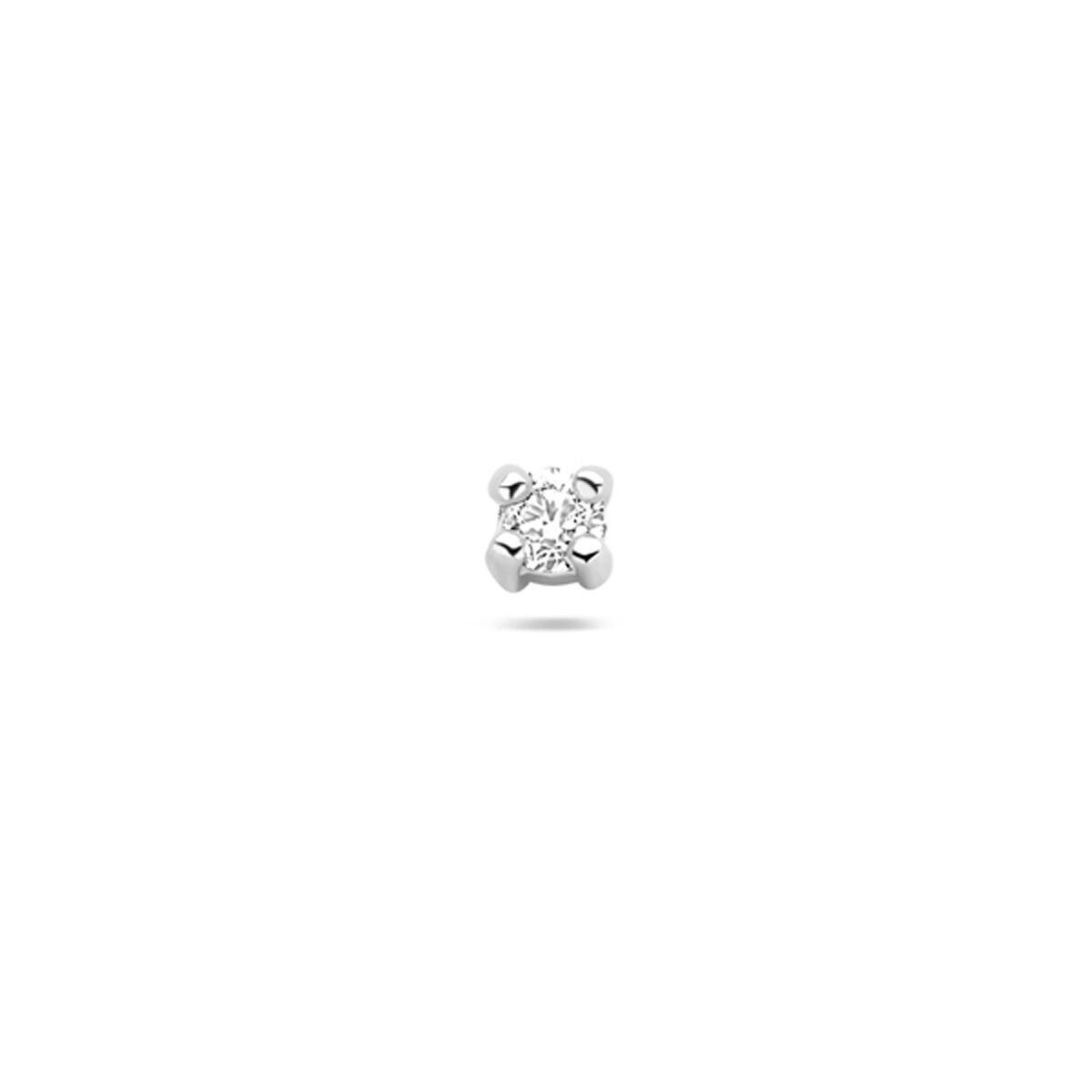 Piercing in argento 925 con zirconi, finitura rodiata, design piatto.