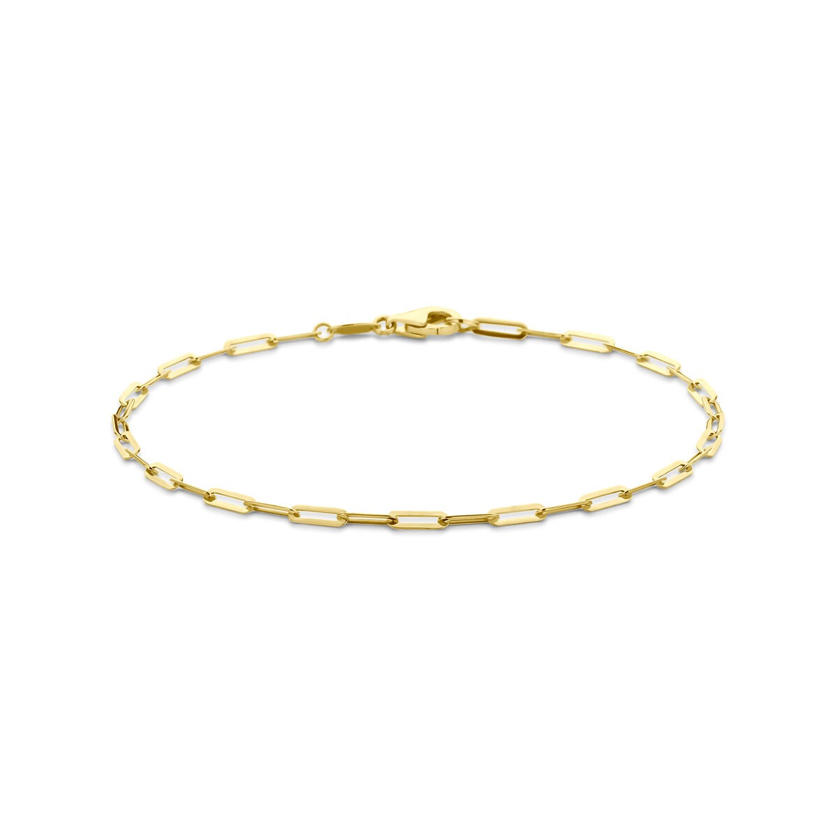 Bracciale in oro giallo 9k con maglia rolò fine.