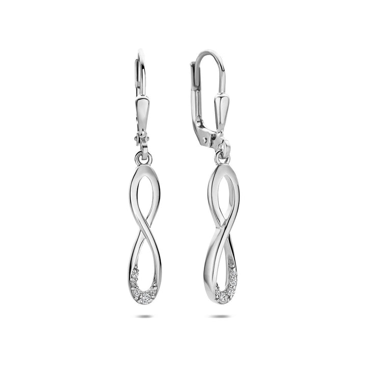 Gerhodineerd 925 zilveren oorhangers met zirkonia