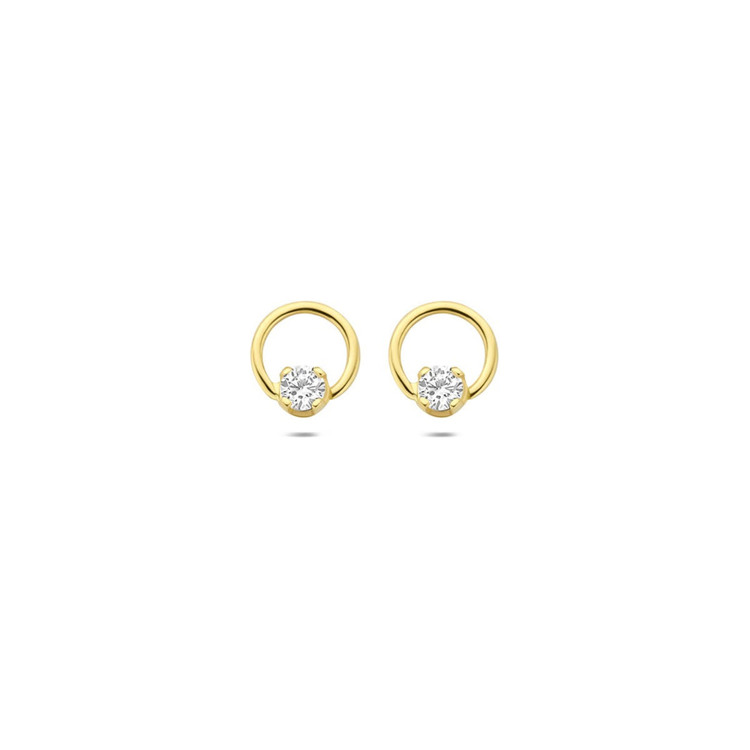 14k geelgouden oorknoppen met lab grown diamant 0,13 ct