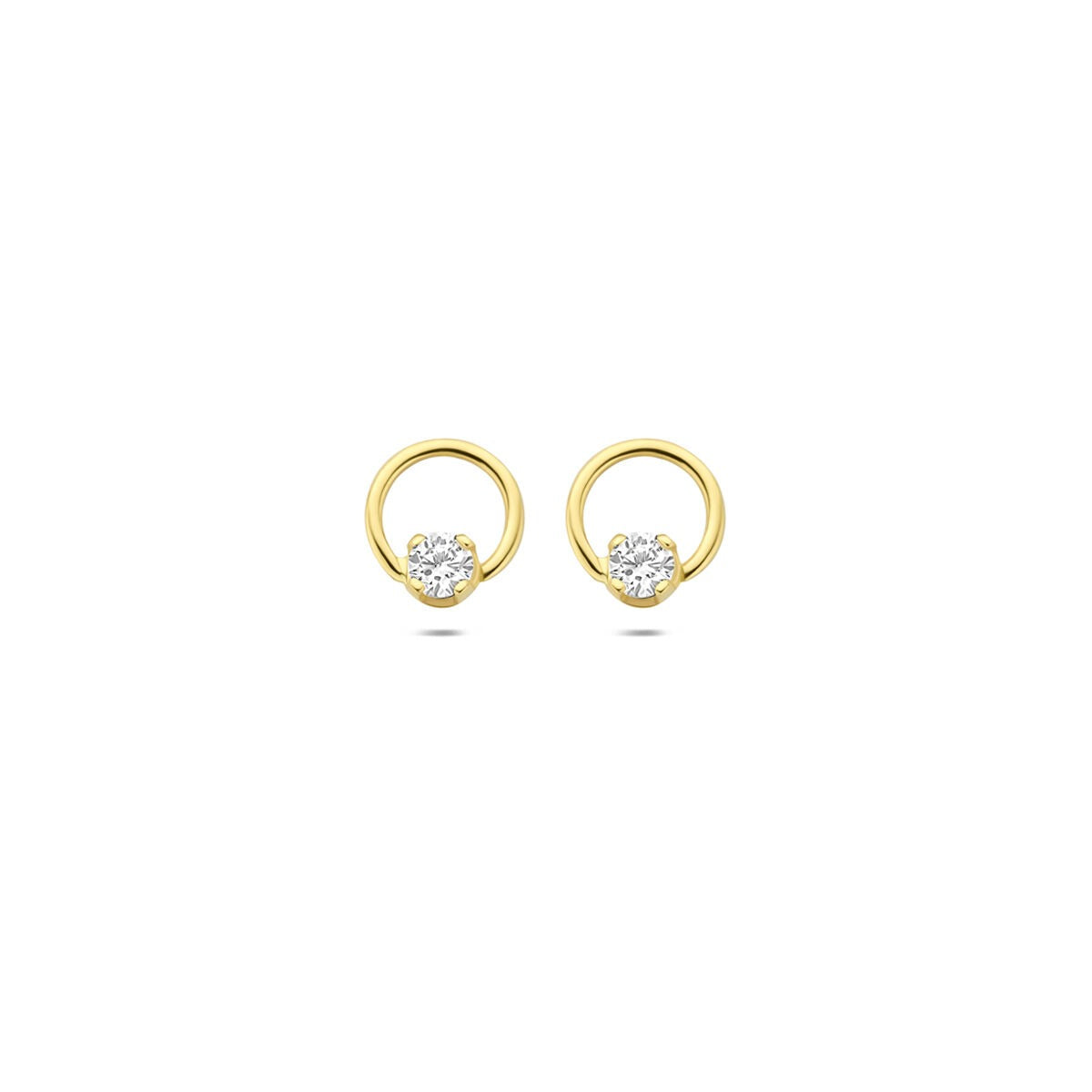 Orecchini in oro giallo 14k con diamante lab-grown da 0,13 ct.