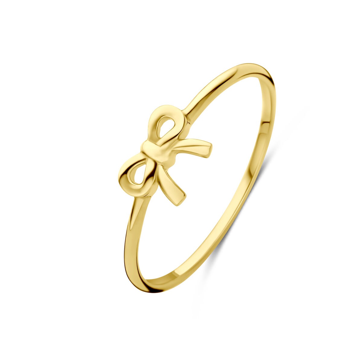 Anello in oro giallo 14k con motivo a fiocco.