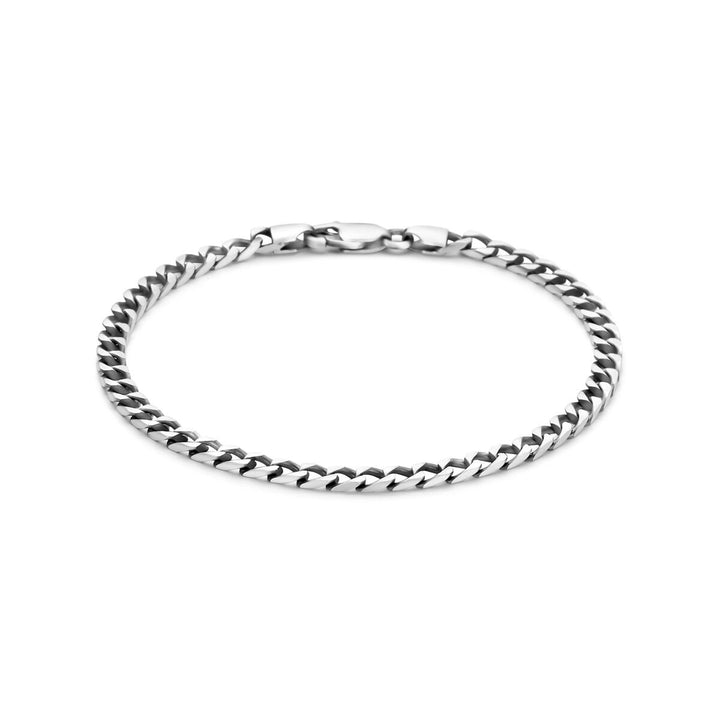 Geoxideerd 925 zilveren herenarmband met gourmetteschakel